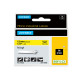 Nastro Rhino 18432 - 12 mm x 5,5 mt - vinile - permanente - nero/giallo - Dymo