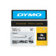 Nastro Rhino 18443 - 9 mm x 5,5 mt - vinile - permanente - nero/bianco - Dymo