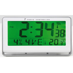 Orologio digitale LCD - 20 x 15 x 3 cm - bianco - Alba