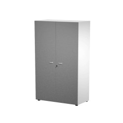Armadio alto con ante Essence - con serratura - 90 x 45,8 x 200 cm - bianco/antracite
