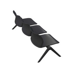 Panca attesa Alpha AP3P - 3 posti - senza braccioli - nero - Unisit