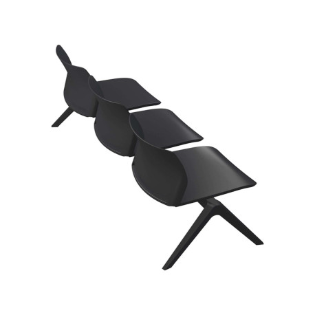 Panca attesa Alpha AP3P - 3 posti - senza braccioli - nero - Unisit