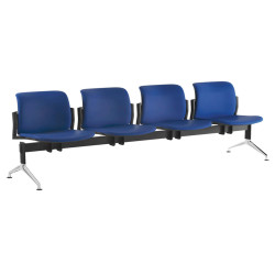 Panca attesa Nik NI4P - 4 posti - senza braccioli - blu - Unisit