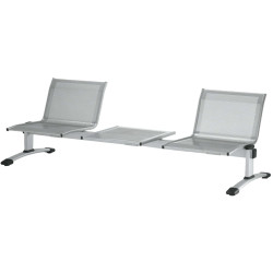 Panca attesa Plexus PS2PT - 2 posti - con tavolo - senza braccioli - grigio - Unisit