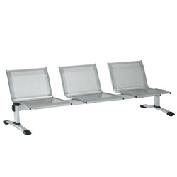 Panca attesa Plexus PS3P - 3 posti - senza braccioli - grigio - Unisit