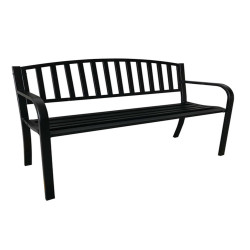 Panca da giardino Hollywood - 75 x 50 x 120 cm - acciaio verniciato - nero - Garden Friend