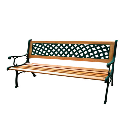 Panca da giardino Rombo - 74 x 52 x 125 cm - ghisa/legno - nero - Garden Friend
