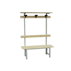 Panca spogliatoio - con alzata - 3 posti - 100 x 40 x 185 cm - legno - Fasma