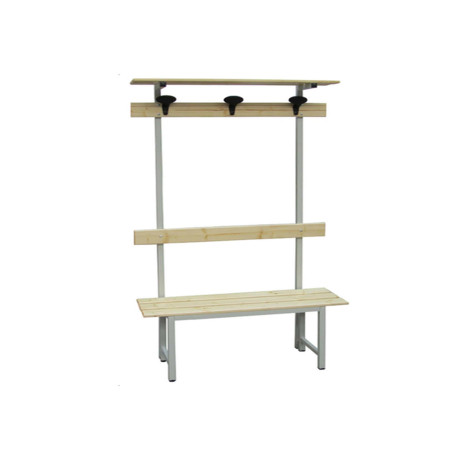 Panca spogliatoio - con alzata - 3 posti - 100 x 40 x 185 cm - legno - Fasma