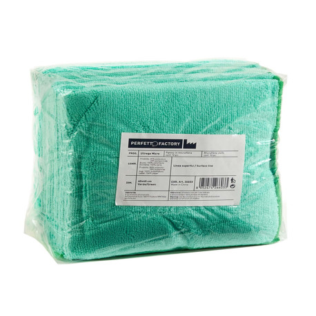 Panni microfibra Ultrega - 40 x 40 cm - verde - PerfettoFactory - conf. 10 pezzi