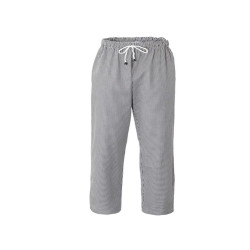 Pantalone cuoco Plutone - unisex - taglia L - bianco/quadretti neri - Giblor's