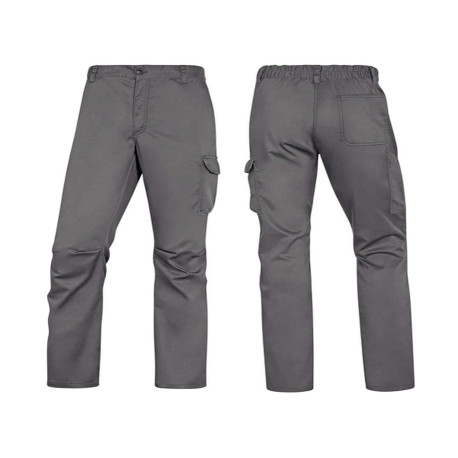 Pantalone da lavoro Panostrpa - sargia/poliestere/cotone/elastan - taglia L - grigio/nero - Deltaplus