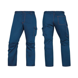 Pantalone da lavoro Panostrpa - sargia/poliestere/cotone/elastan - taglia XL - blu/arancio - Deltaplus