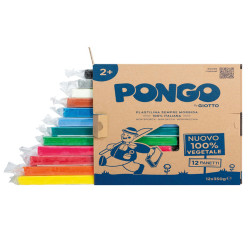 Pasta Pongo - panetto 350 gr - colori assortiti - Giotto - conf.12 pezzi