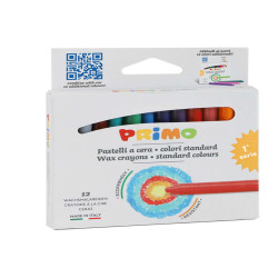 Pastelli a cera - Ø 9 mm x 85 mm - Primo - conf. 12 pezzi