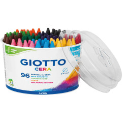 Pastelli cera - lunghezza 90mm con Ø 8,50mm - colori assortiti - Giotto -  barattolo 96 colori