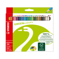Pastelli colorati Green Colours - diametro mina 2,5 mm - colori assortiti - Stabilo - astuccio 24 pezzi