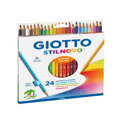 Pastelli colorati Stilnovo - diametro mina 3,3 mm - colori assortiti - Giotto - astuccio 24 pezzi