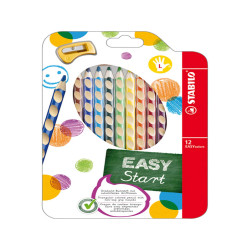 Pastelli Easycolors - diametro mina 4,2 mm - per mancini - Stabilo - astuccio 12 colori