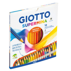 Pastello Supermina - mina 4 mm - colori assortiti - Giotto - astuccio 18 pezzi