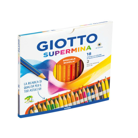 Pastello Supermina - mina 3,8 mm - Giotto - astuccio 18 pezzi