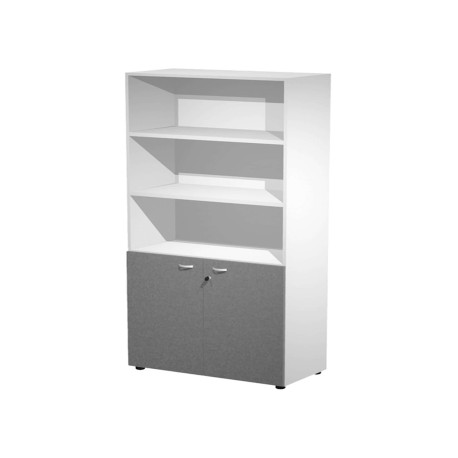 Armadio alto con ante inferiori Essence - con serratura - 90 x 45 x 200 cm - bianco/antracite