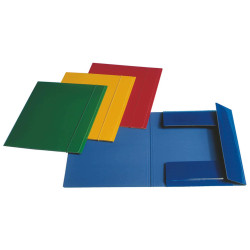 Cartella 3 lembi con elastico - A4 - dorso 0,3 cm - cartoncino plastificato - blu - Esselte