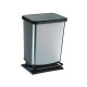 Pattumiera a pedale Paso - 35x26x68 cm - 40 L - PPL metallizzato - nero/argento - Rotho