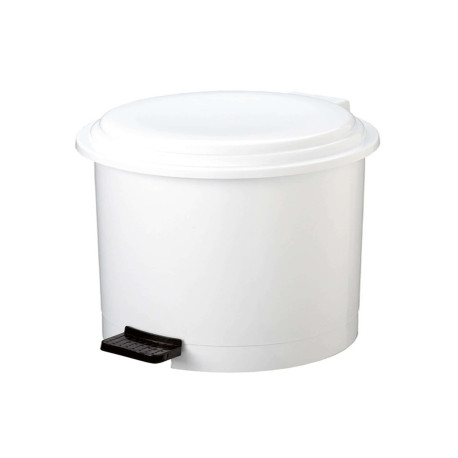 Pattumiera a pedale Ruf - PP - 12 L - diametro 27 cm - altezza 34 cm - bianco - Medial
