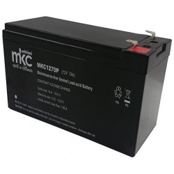 Batteria al piombo ricaricabile 12V 7Ah terminale faston 4.8mm MKC MKC1270P 491460215