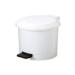 Pattumiera a pedale Ruf - PP - 6 L - diametro 22,5 cm - altezza 26,5 cm -  bianco - Medial