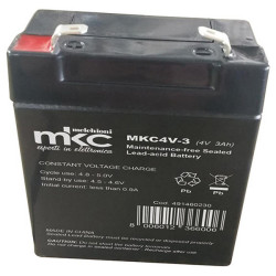 Batteria al piombo ricaricabile 4V 3Ah terminale faston 4.8mm MKC MKC4V-3 491460230