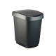Pattumiera con coperchio basculante - 50 L - 40,1 x 29,1 x 60,2 cm - PPL - nero/grigio - Rotho