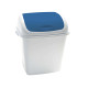 Pattumiera con coperchio basculante Rif - 44x33x68 cm - 50 L - bianco/blu - Medial