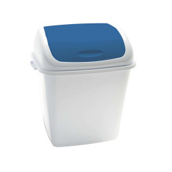 Pattumiera con coperchio basculante Rif - 44x33x68 cm - 50 L - bianco/blu - Medial