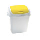 Pattumiera con coperchio basculante Rif - 44x33x68 cm - 50 L - bianco/giallo - Medial