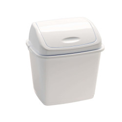 Pattumiera con coperchio basculante Rif Basic - 29x23x45 cm - 18 L - bianco - Medial