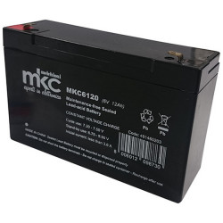 Batteria al piombo ricaricabile 6V 12Ah terminale faston 4.8mm MKC MKC6120 491460203