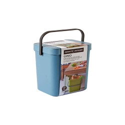 Pattumiera Gino - per rifiuti organici - 5 L - azzurro - Perfetto