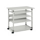 Pc Workstation System 75 VH - con ruote - 5 ripiani - 75 x 53,4 x 95/125 cm - grigio - Durable