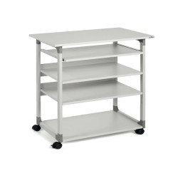 Pc Workstation System 75 VH - con ruote - 5 ripiani - 75 x 53,4 x 95/125 cm - grigio - Durable