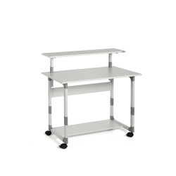 Pc Workstation System 80 VH - con ruote - 3 ripiani - 80 x 56,4 x 92/122 cm - grigio - Durable