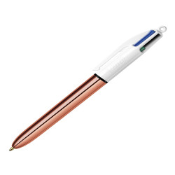 Penna a sfera a scatto 4 colori Rose - 1,0 mm - Bic - scatola 12 pezzi