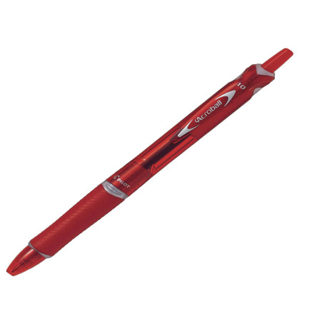 Penna a sfera a scatto Acroball Plastic - punta 1.0mm - rosso  - Pilot