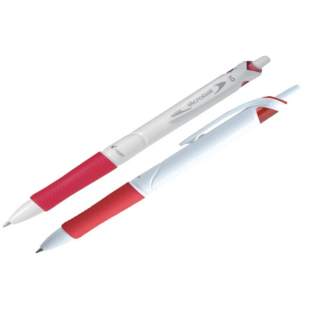Penna a sfera a scatto Acroball Pure White Begreen - punta 1,0mm - rosso  - Pilot