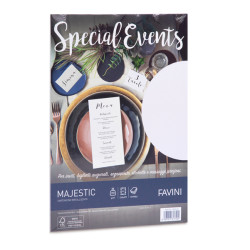 Carta metallizzata Special Events - A4 - 250 gr - bianco - Favini - conf. 10 fogli