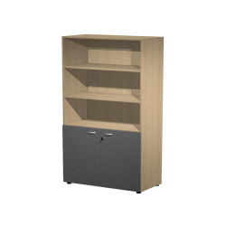 Armadio alto con ante inferiori Essence - con serratura - 90 x 45 x 200 cm - rovere/antracite