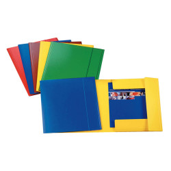 Cartella 3 lembi con elastico - A4 - dorso variabile - presspan - giallo - Esselte