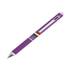 Penna a sfera a scatto multifunzione - fusto viola gommato Italia - Osama
