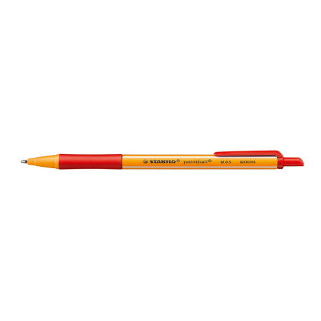 Penna a sfera a scatto Pointball Green - punta 1,0 mm - rosso  - Stabilo